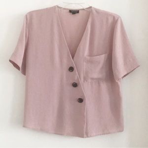 TopShop V-Neck Asymmetrical Crop Top US 2